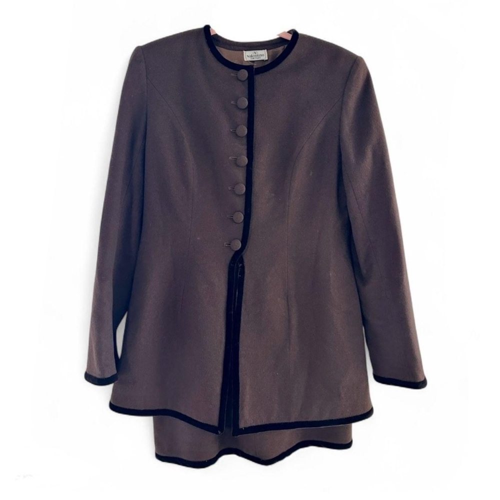 Vintage 80s Valentino Chocolate Brown 2-Piece Set, Size S–M